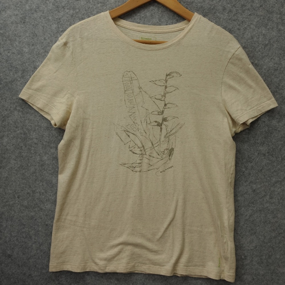 Earthy Minimalist Linen T Shirt Women S 2 Oat Graphic Sketch Tee RICHARDS Brazil